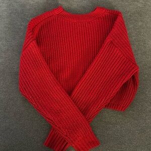 Red crop sweater